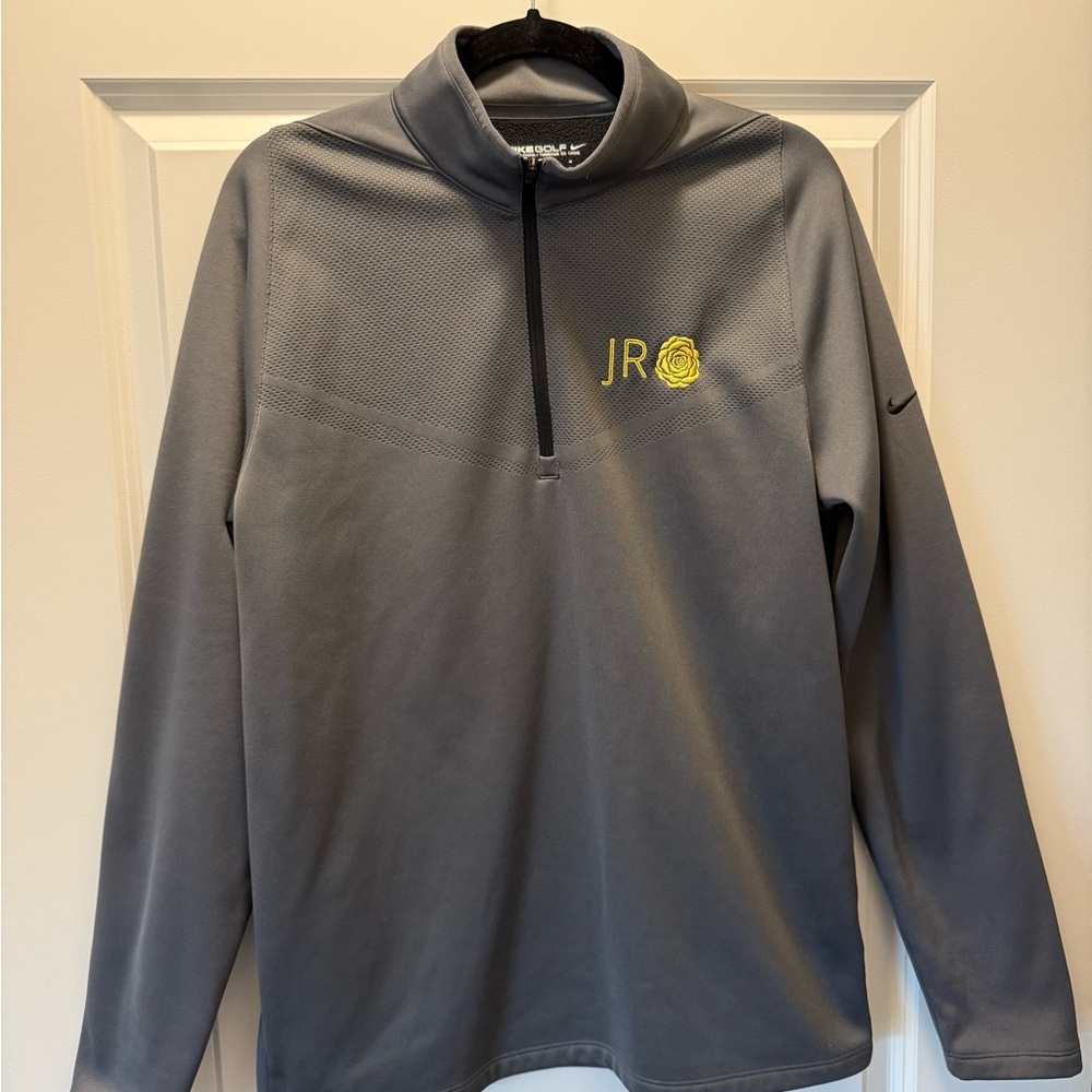 Gray Nike Golf Quarter-Zip Pullover with Yellow Logo
